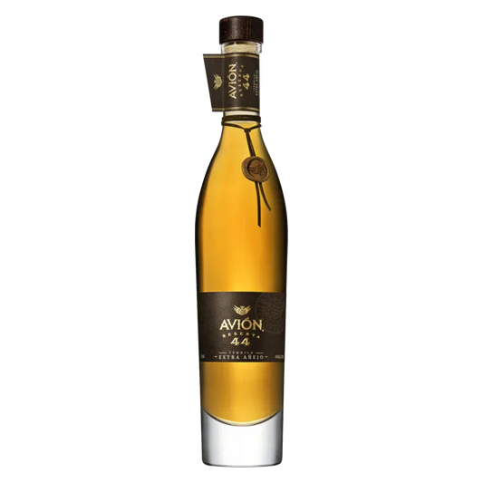 Avion 44 tequila bottle on a white background
